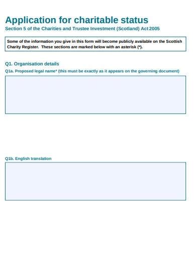 apply for charitable status.